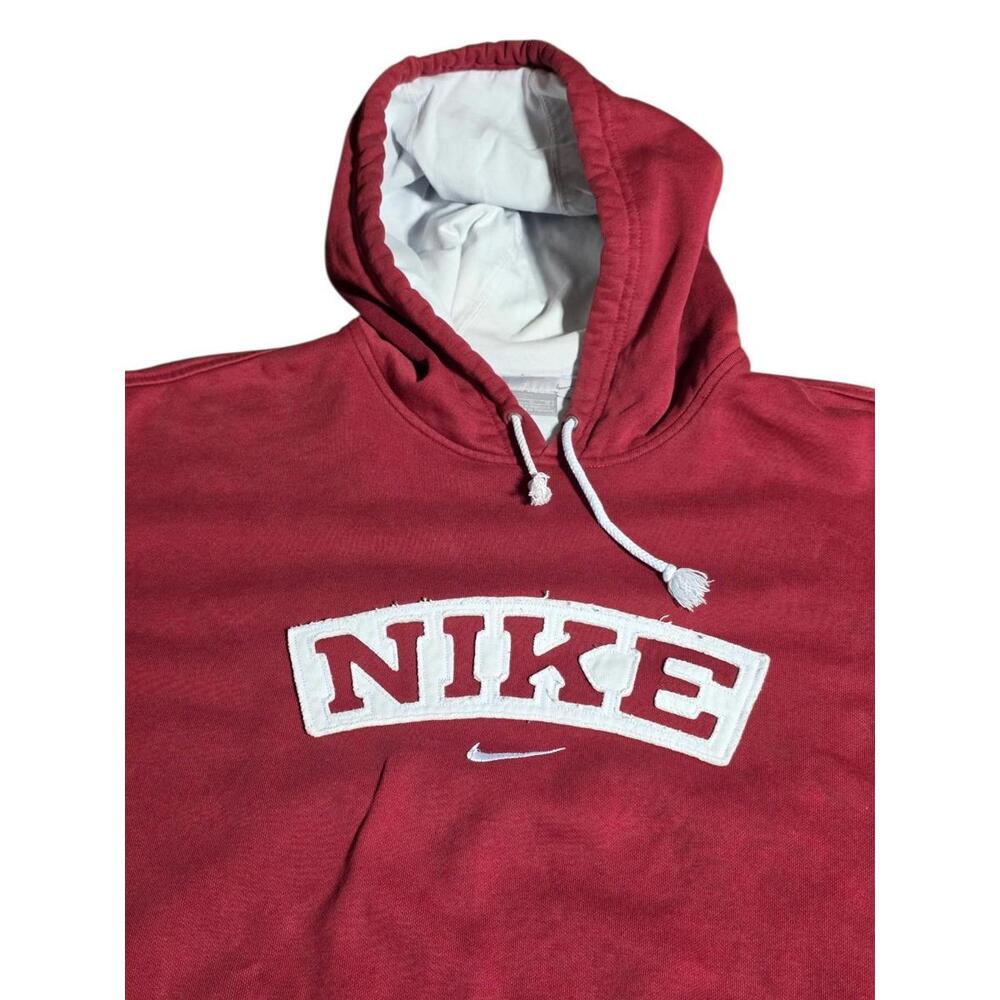 Vintage Nike Hoodie Men’s XL Red Embroidered Spellout Center Swoosh BD/BP